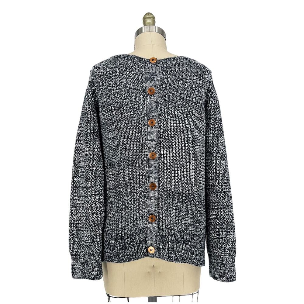 M.i.H Jeans The Chloe Button Back Marled Cotton Jumper Sweater Large - Picture 3 of 14